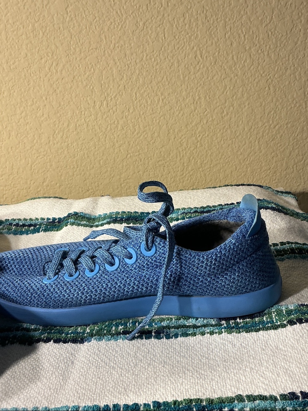 allbirds Sky Blue Knit Lace-Up Sneakers